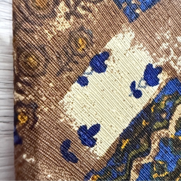 Lorenzo 1964 Silk Brown and Blue Patterned Tie - Made in Italy - Picture 7 of 11